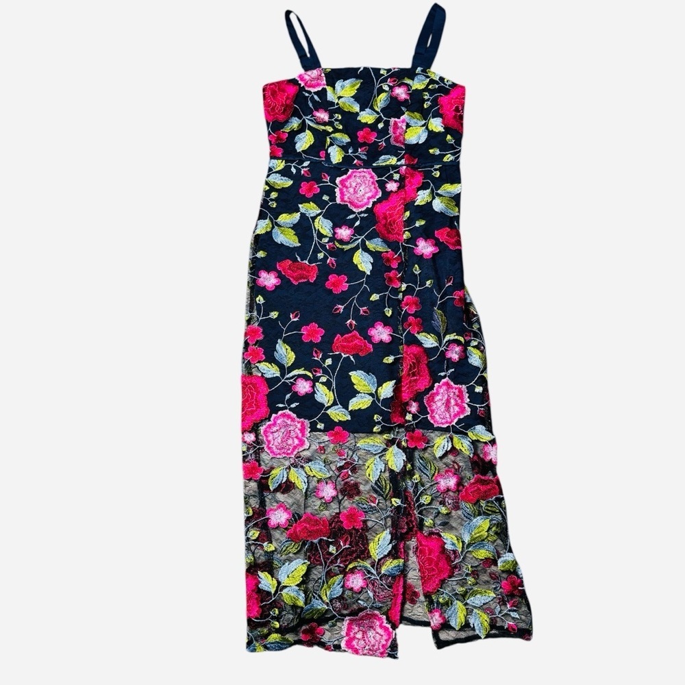 NWT New $158 Sam Edelman Peony Embroidered Midi Dress Size 0 - Picture 2 of 8